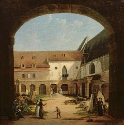 De kloostertuin van Petits-Augustins in Parijs, ca. 1818 door Etienne Bouhot